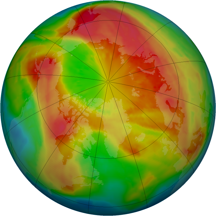 Arctic ozone map for 14 March 2013